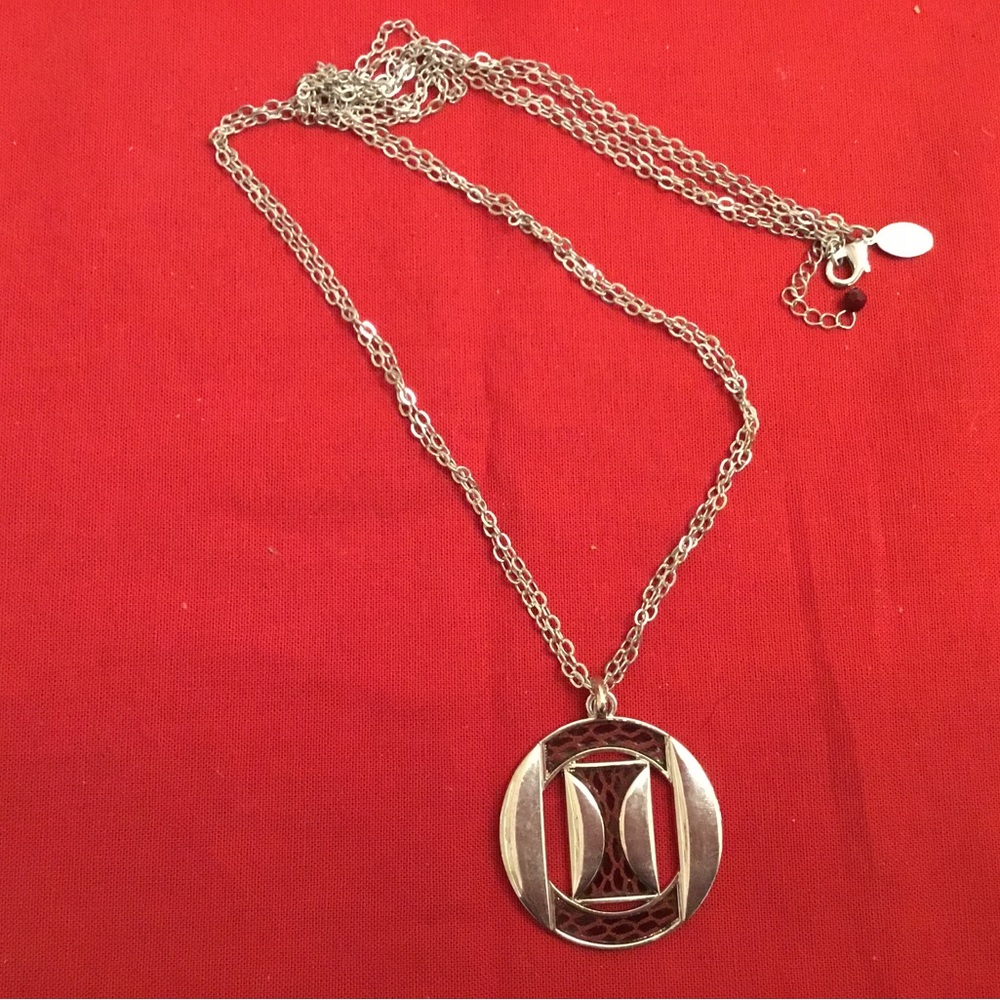 White House Black Market 36” Silver Tone Double Chain Necklace
